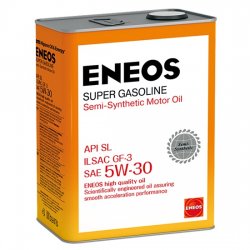 Моторное масло ENEOS SL 5W30 ПОЛУСИНТ SUPER GASOLINE 4Л