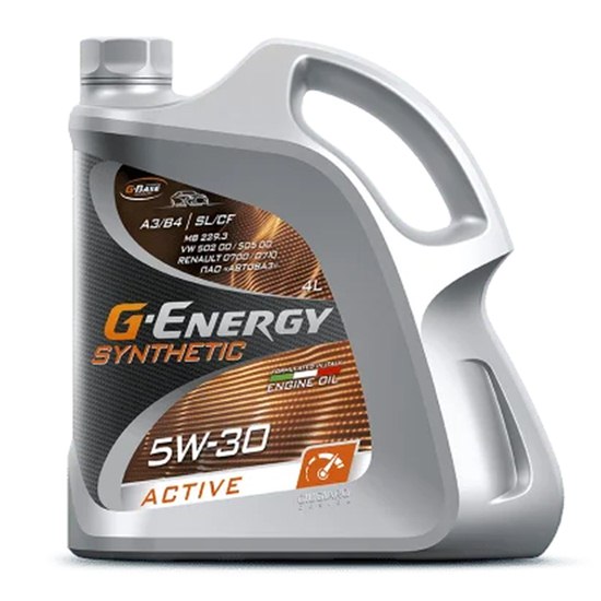Моторное масло G-ENERGY Synthetic Active 5w30 SL/CF A3/B4 синт 4л